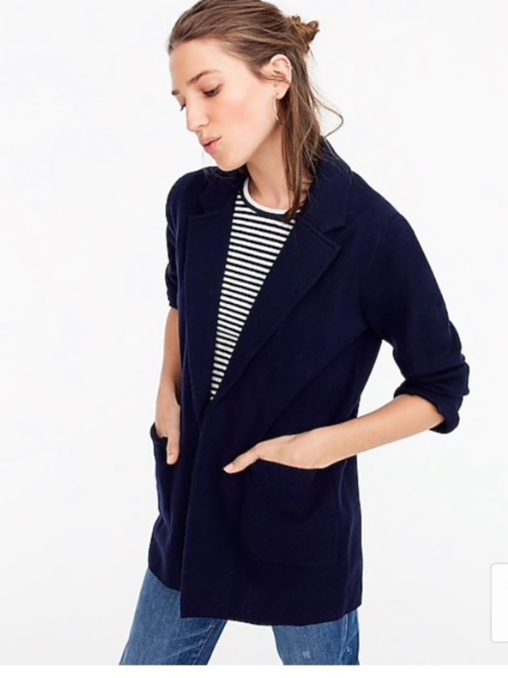 J.Crew Open Front Sweater Blazer Black Small
